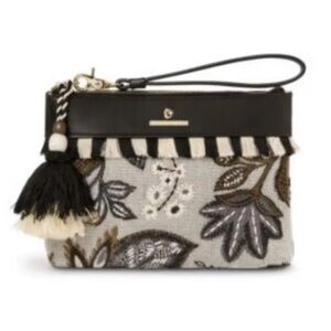 NWT Spartina 449 Maci Wristlet West Bluff Floral Embroidered Purse Clutch $98